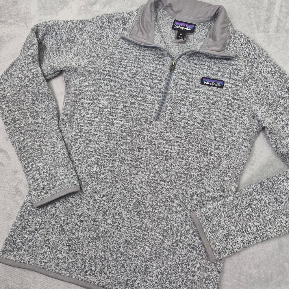 Patagonia Better Sweater 1/4 Zip Fleece Pullover Birch White Heather Gray XS
